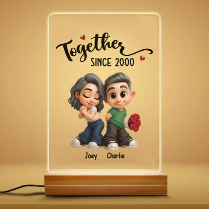 PNL01 Couple Together Rose - Personalized Night Light