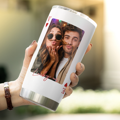 VPST63 King & Queen Of Heart Playcard - Personalized Custom Tumbler