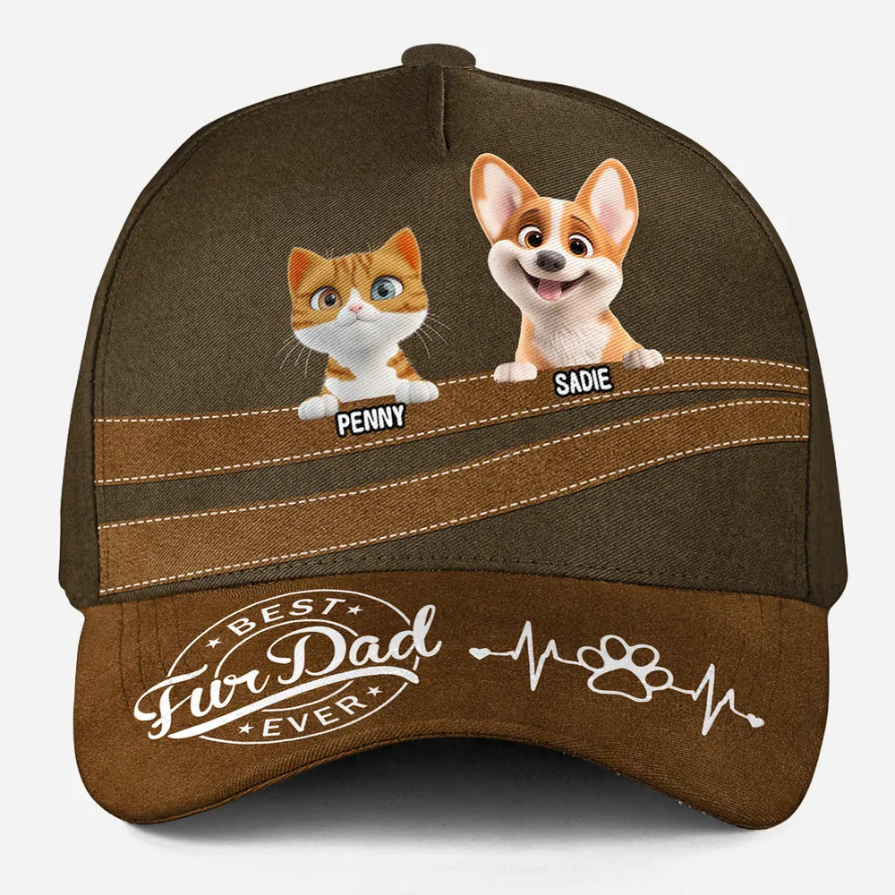 PST228 Best Fur Dad Mom Ever - Personalized Custom Classic Cap