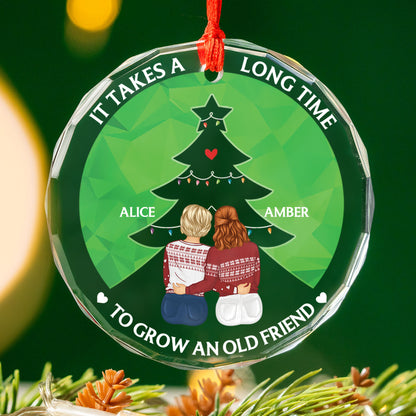 PSTG06 Grow An Old Friend Christmas Tree - Personalized Glass Ornament