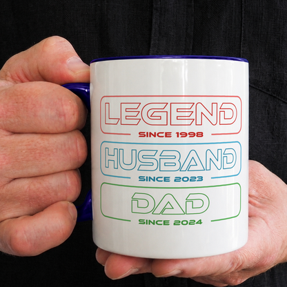 VPST16 Legend Husband Dad Grandpa  - Personalized White Accent Mug
