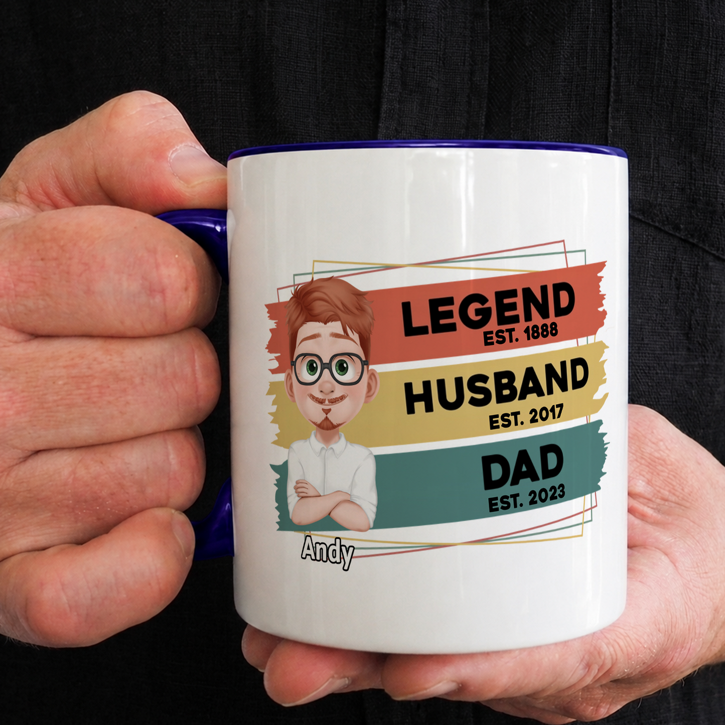 VPST21 Legend Husband Daddy  - Personalized White Mug Accent Mug