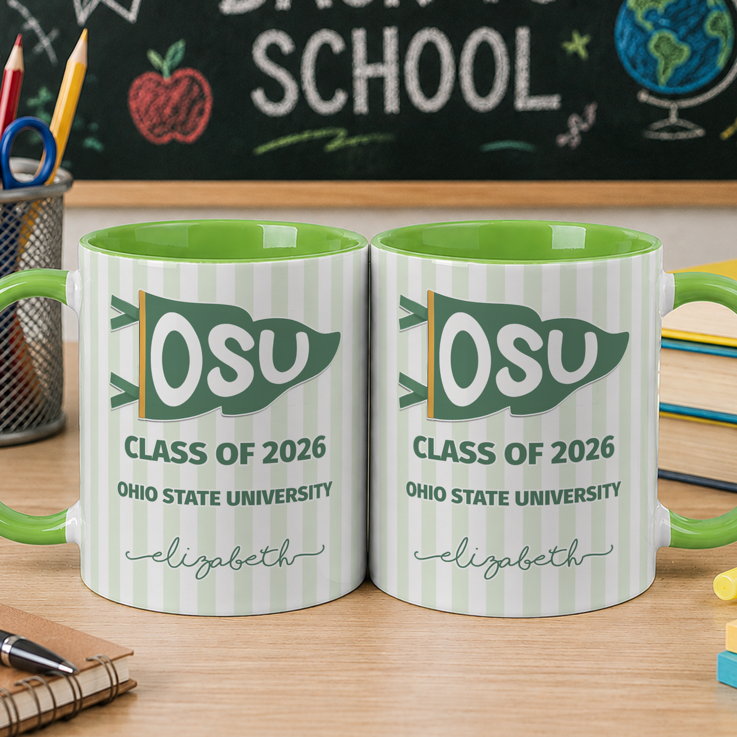 VPST60 Class Of Back To School Pennant Flag - Personalized White Mug Accent Mug