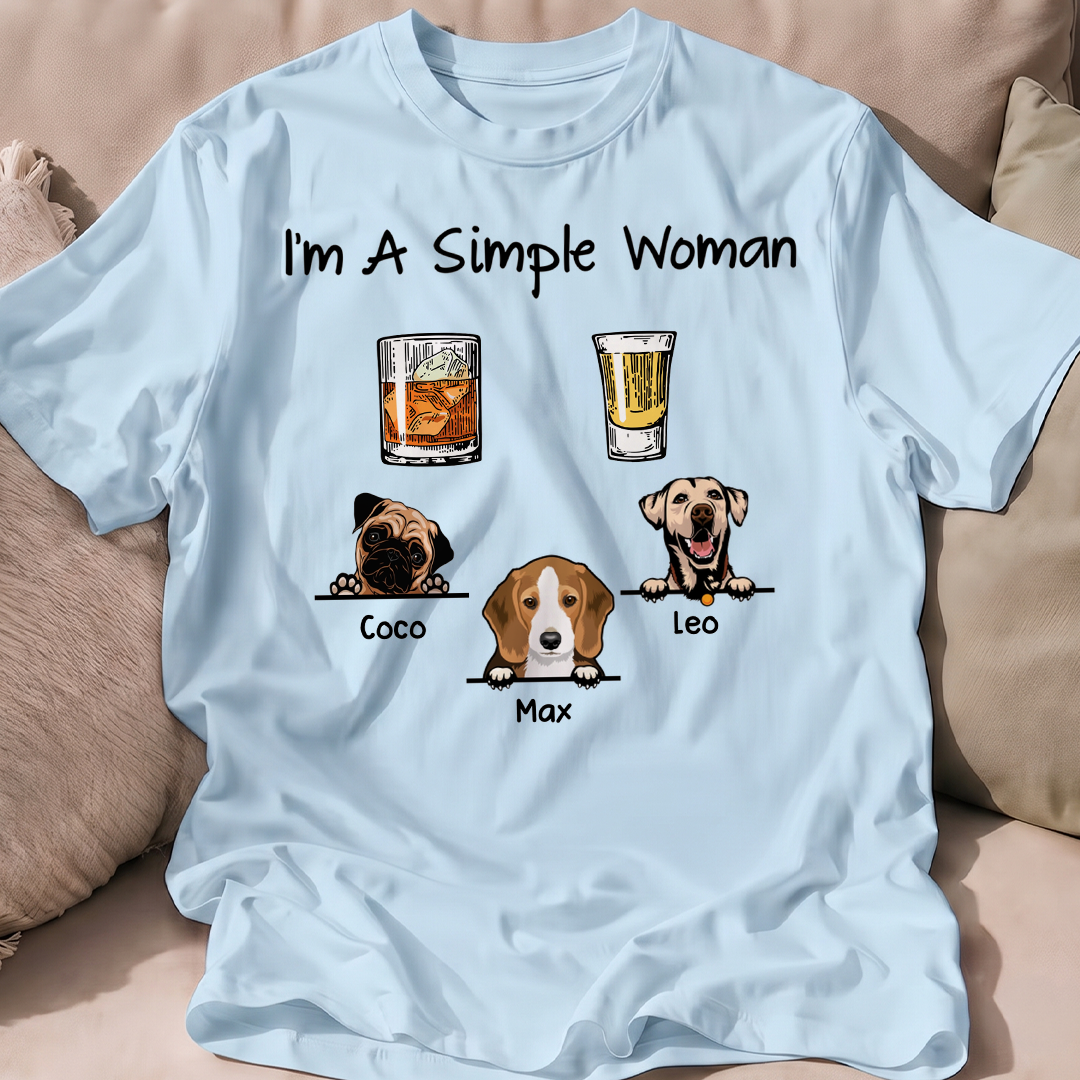MPST14 I'm Simple Woman Dog Mom - Personalized T-shirt Hoodie
