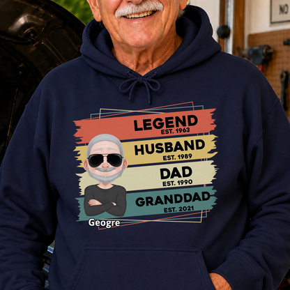 VPST21 Legend Husband Daddy - Personalized T-shirt Hoodie