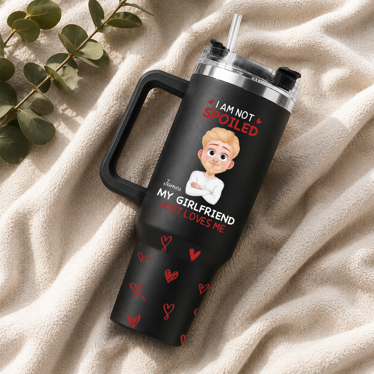 PST123 I'm Not Spoiled My Husband Just Loves Me - Personalized 40oz Tumbler Handle Color