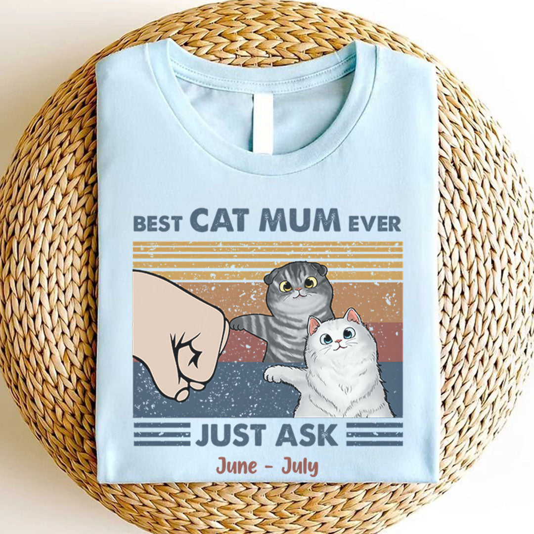 PST58 Best Cat Dad Ever Just Ask Fist Bump Cat Lover - Personalized Custom