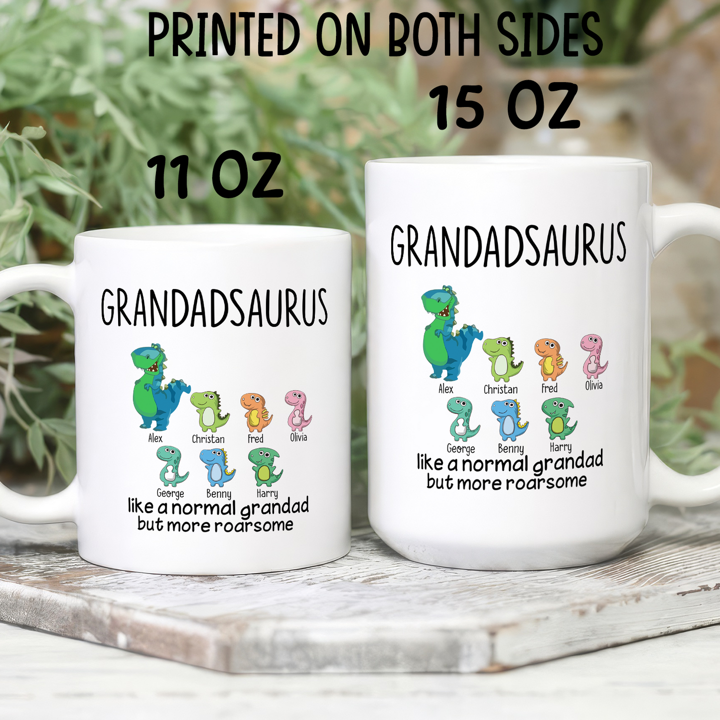 VPST08 Grandpasaurus And Kids Funny - Personalized White Mug Accent Mug