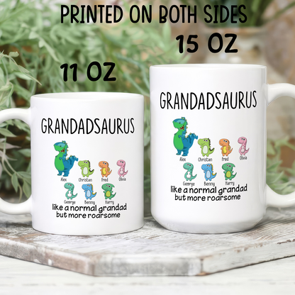 VPST08 Grandpasaurus And Kids Funny - Personalized White Mug Accent Mug