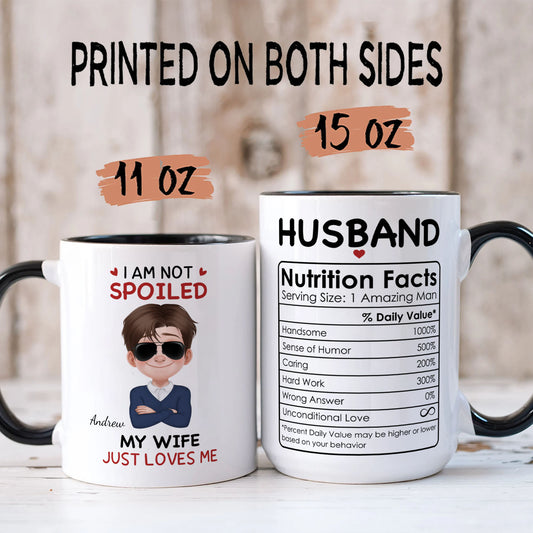 PST123 I'm Not Spoiled My Wife Just Loves Me - Personalized White Mug Accent Mug