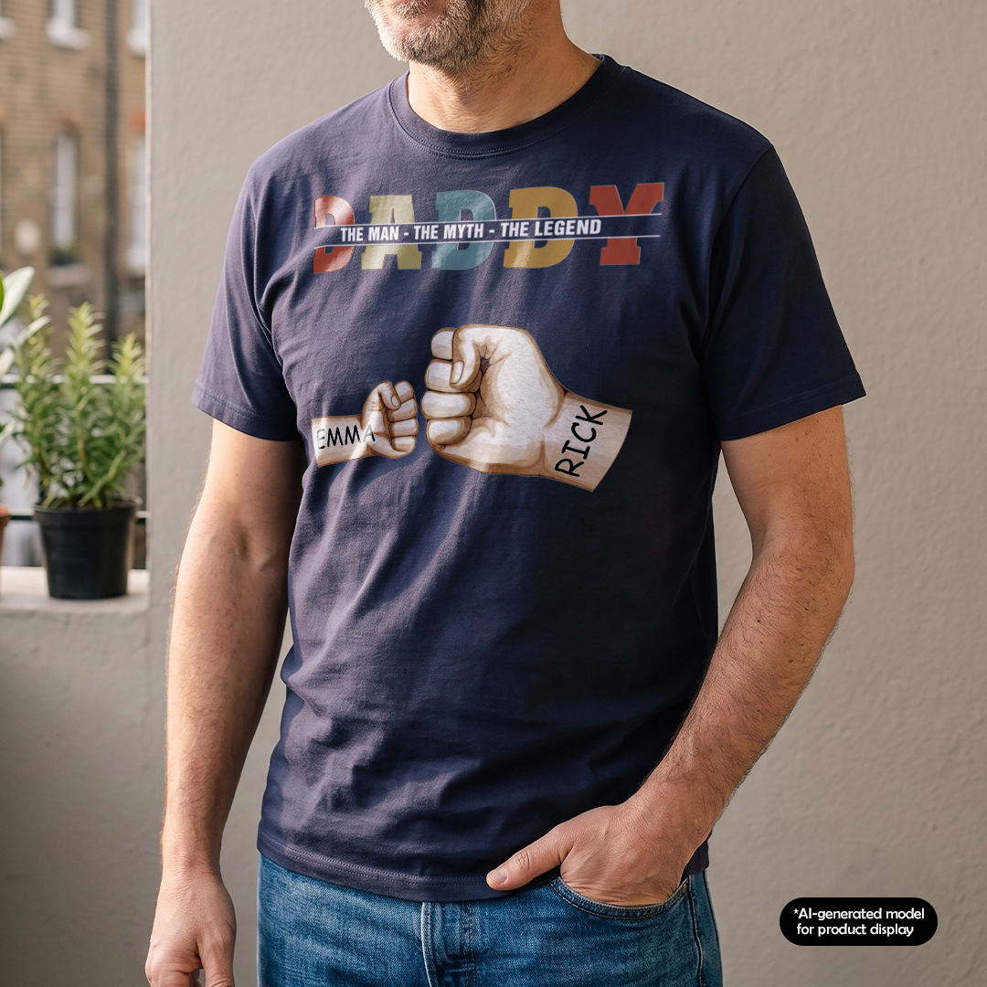 MPST02 Dad The Man The Myth The Legend - Personalized T-shirt Hoodie