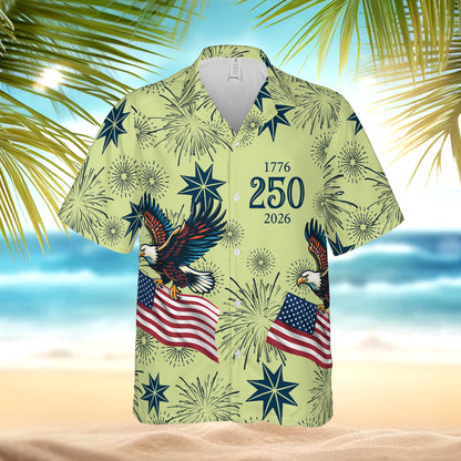 PSH16 Personalized USA 250 Anniversary Eagle - Custom Hawaiian Shirt