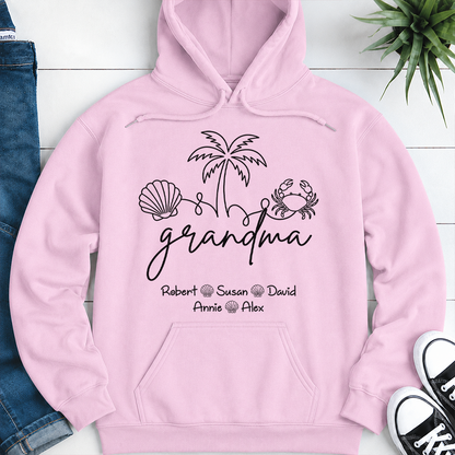 VPST62 Grandma Mom Beach Vibe - Personalized T-shirt Hoodie