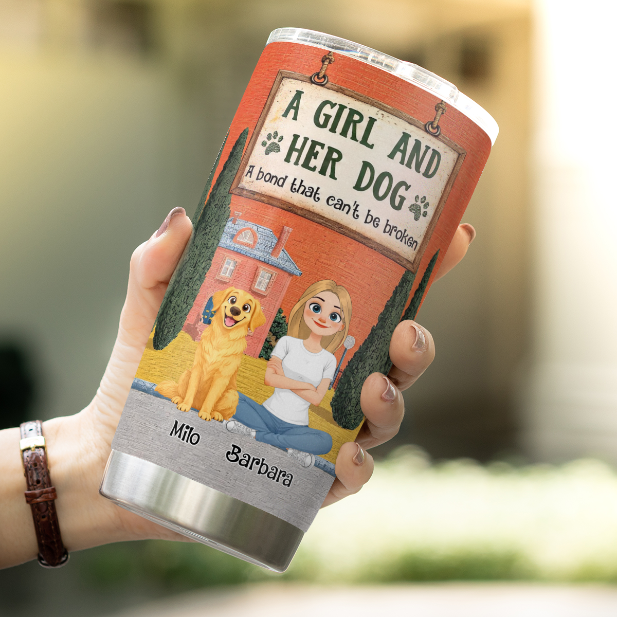 VPST49 A Bond That Can't Be Broken Dog Mom Vintage Style - Personalized Custom Tumbler