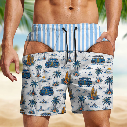 PST237 Funny Beach Short For Man - Personalized Custom Beach Short