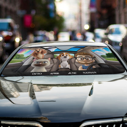 PSTC01 Fur Dog Cat Dad - Personalized Custom Car Sunshade