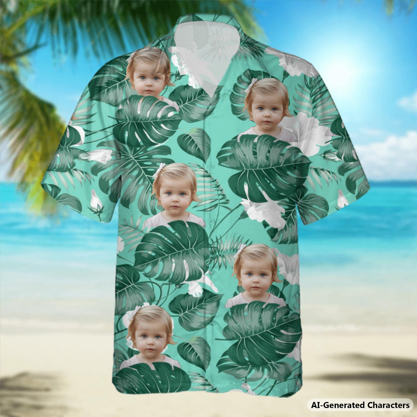 PSH01 Happy Father's Day - Personalized Photo Upload  Hawaiian Shirt