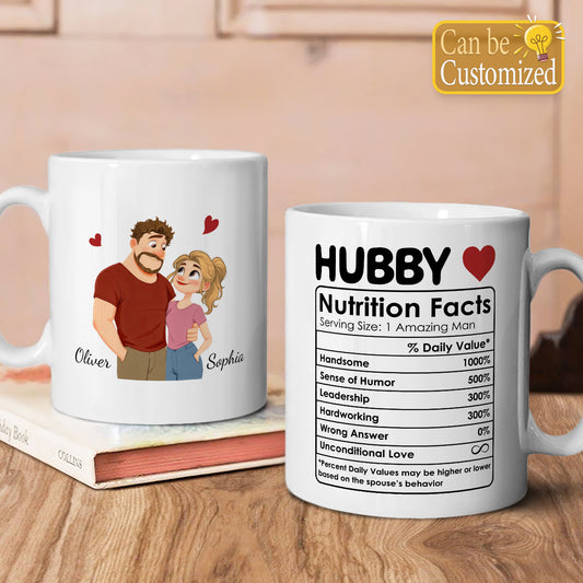 PST220 Husband Nutrition Facts - Personalized White Mug Accent Mug