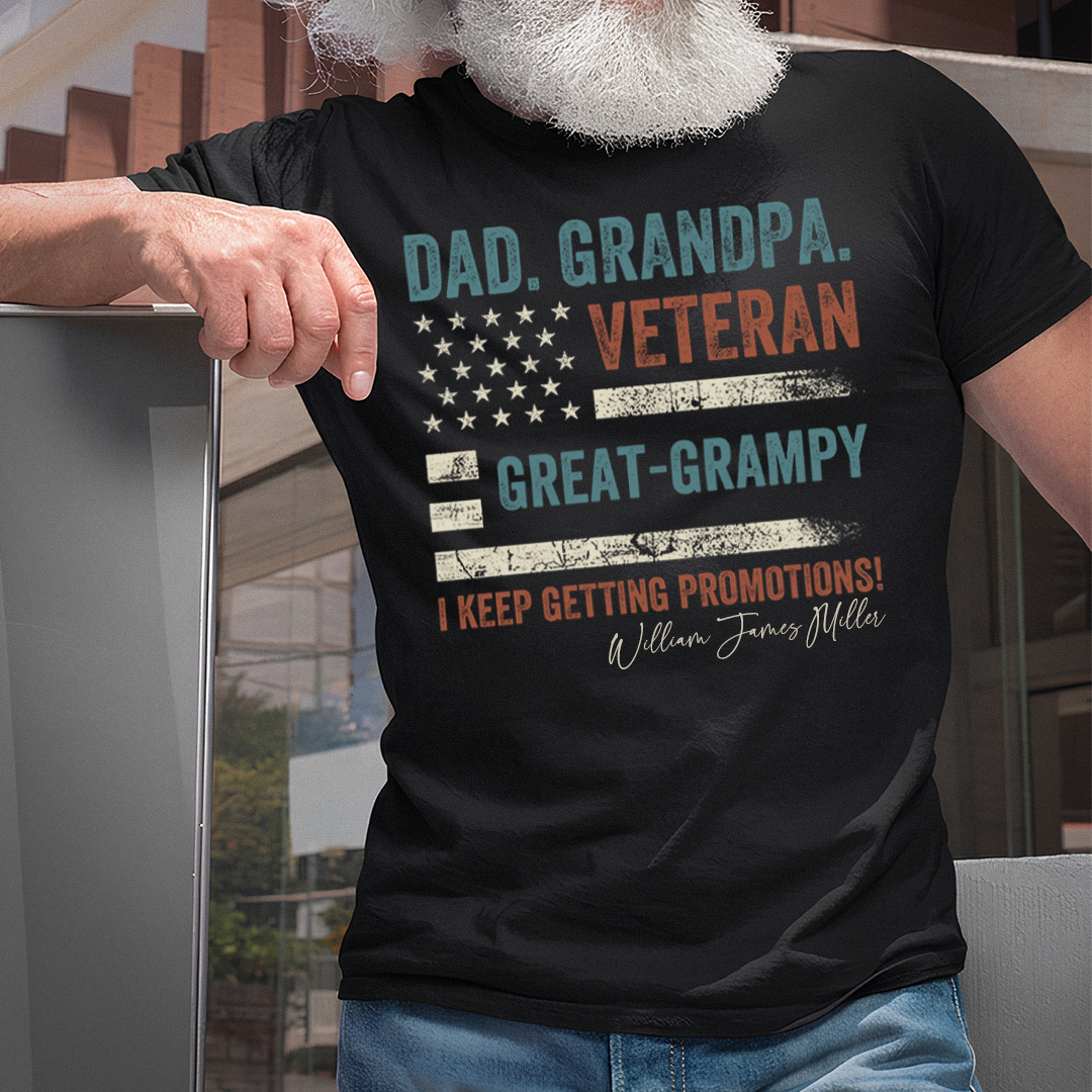 VPST25 Dad Grandpa Veteran Great-Grandpa - Personalized T-shirt Hoodie