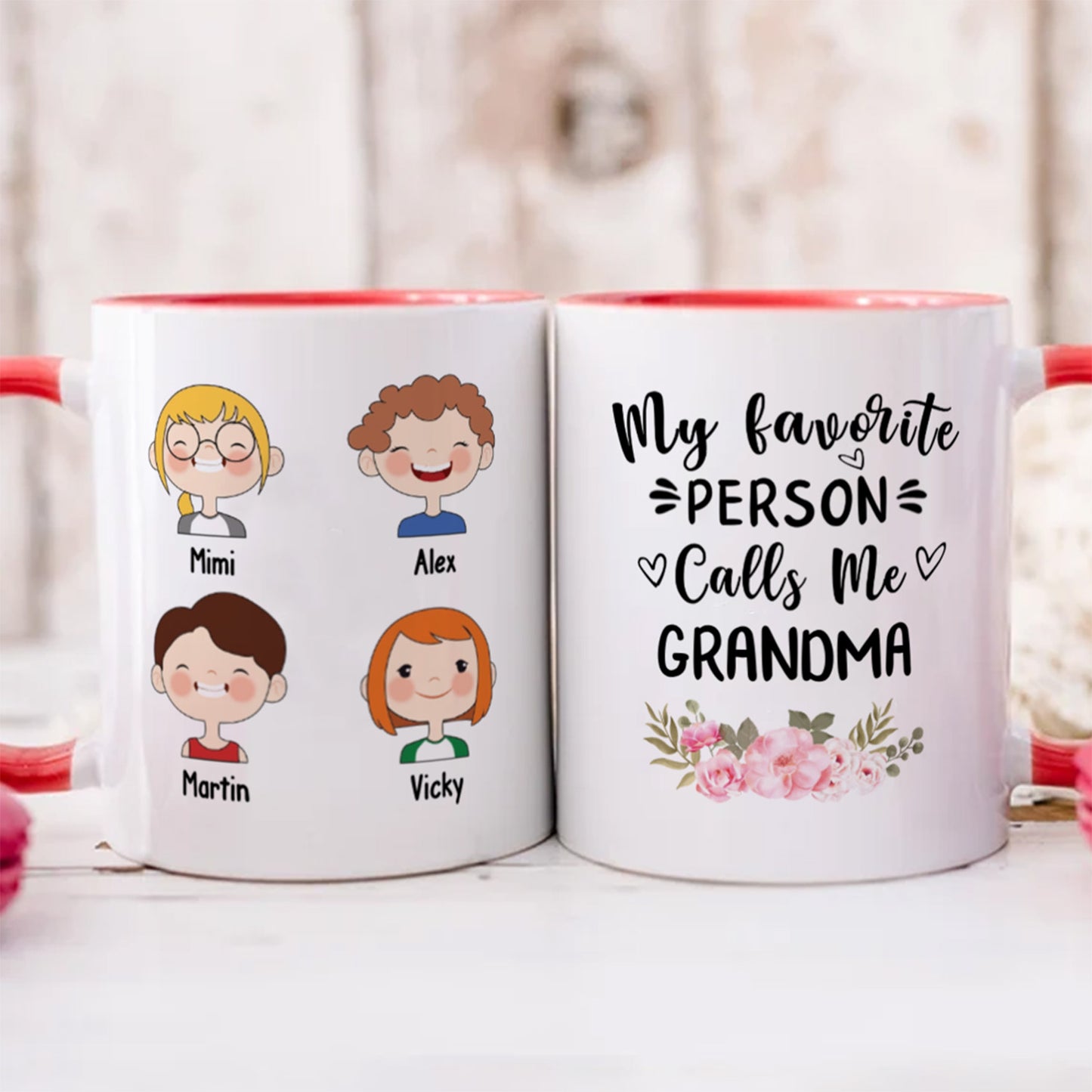 UPST03 World‘s Best Grandma - Personalized White Mug Accent Mug
