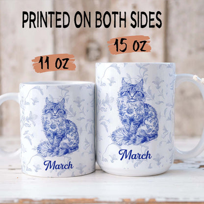PSTM07 Toile De Jouy French Cat Lover - White Mug Accent Mug