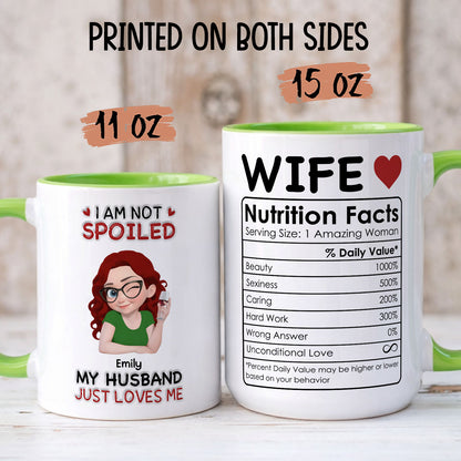 PST161 I'm Not Spoiled My Husband Just Loves Me - Personalized White Mug Accent Mug