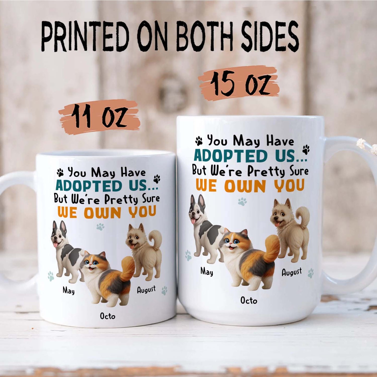 PSTM10 You May Have Adopted Me But I Own You - White Mug Accent Mug