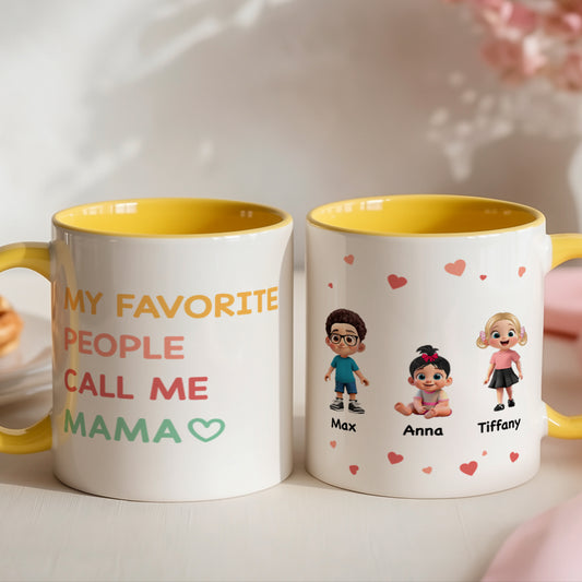 UPST07 My Favorite People Call Me Grandma - Personalized White Mug Accent Mug