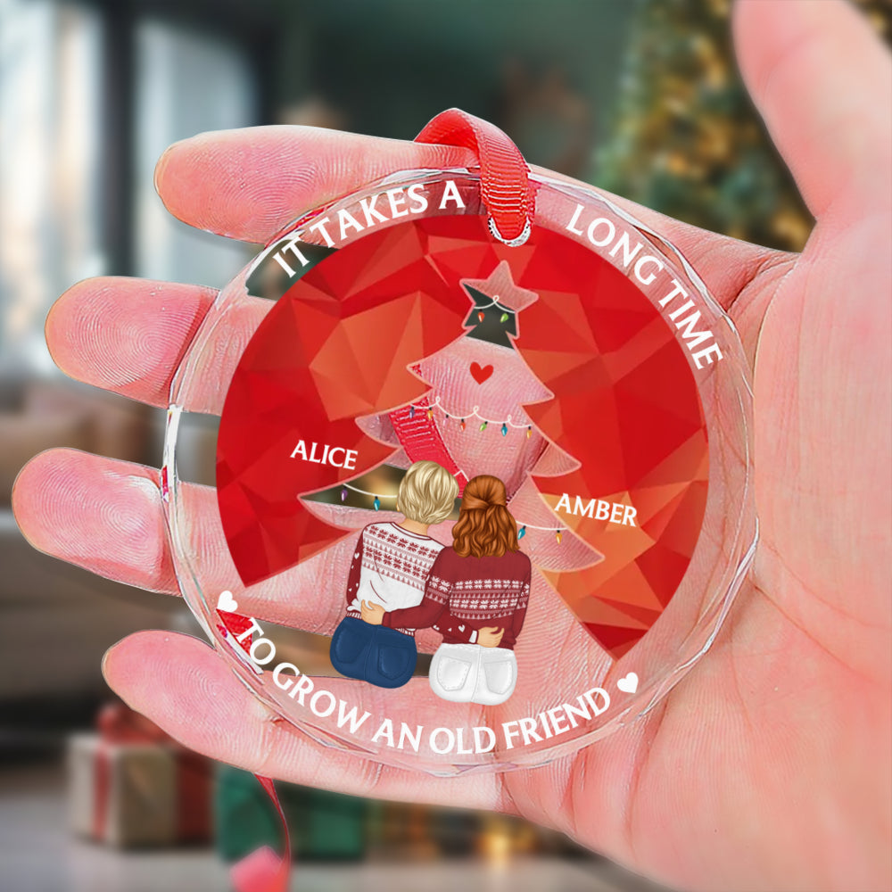 PSTG06 Grow An Old Friend Christmas Tree - Personalized Glass Ornament