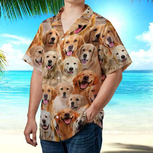 PSAH38 Golden Retrievers Hawaiian Shirt