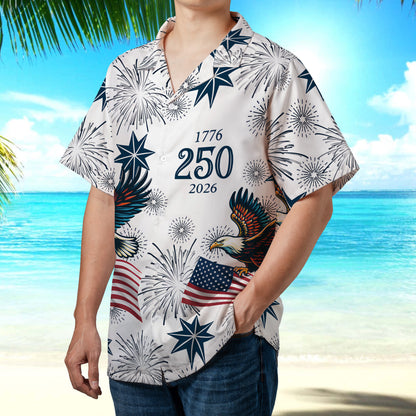 PSH16 Personalized USA 250 Anniversary Eagle - Custom Hawaiian Shirt