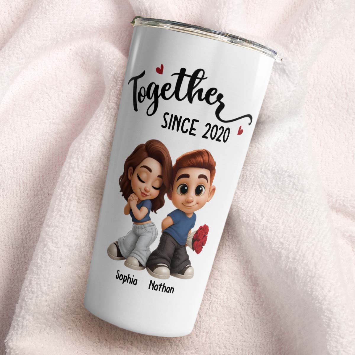 PST98 Couple Together Rose - Personalized Custom Tumbler