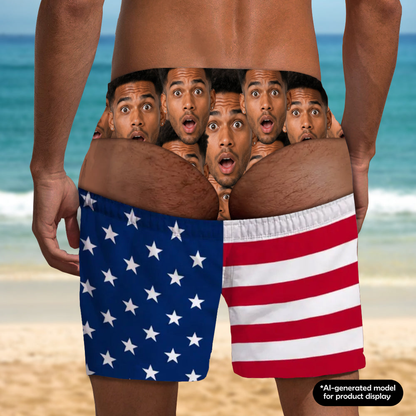 PST238 Upload Photo Funny Beach Short For Man - Personalized Custom Beach Short