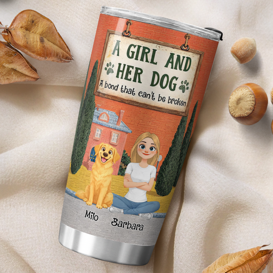 VPST49 A Bond That Can't Be Broken Dog Mom Vintage Style - Personalized Custom Tumbler