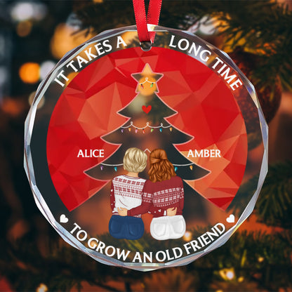 PSTG06 Grow An Old Friend Christmas Tree - Personalized Glass Ornament