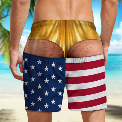 PST237 Funny Beach Short For Man - Personalized Custom Beach Short