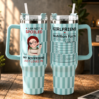 VPST69 I'm Not Spoiled My Husband Just Loves Me - Personalized 40oz Tumbler Handle Color