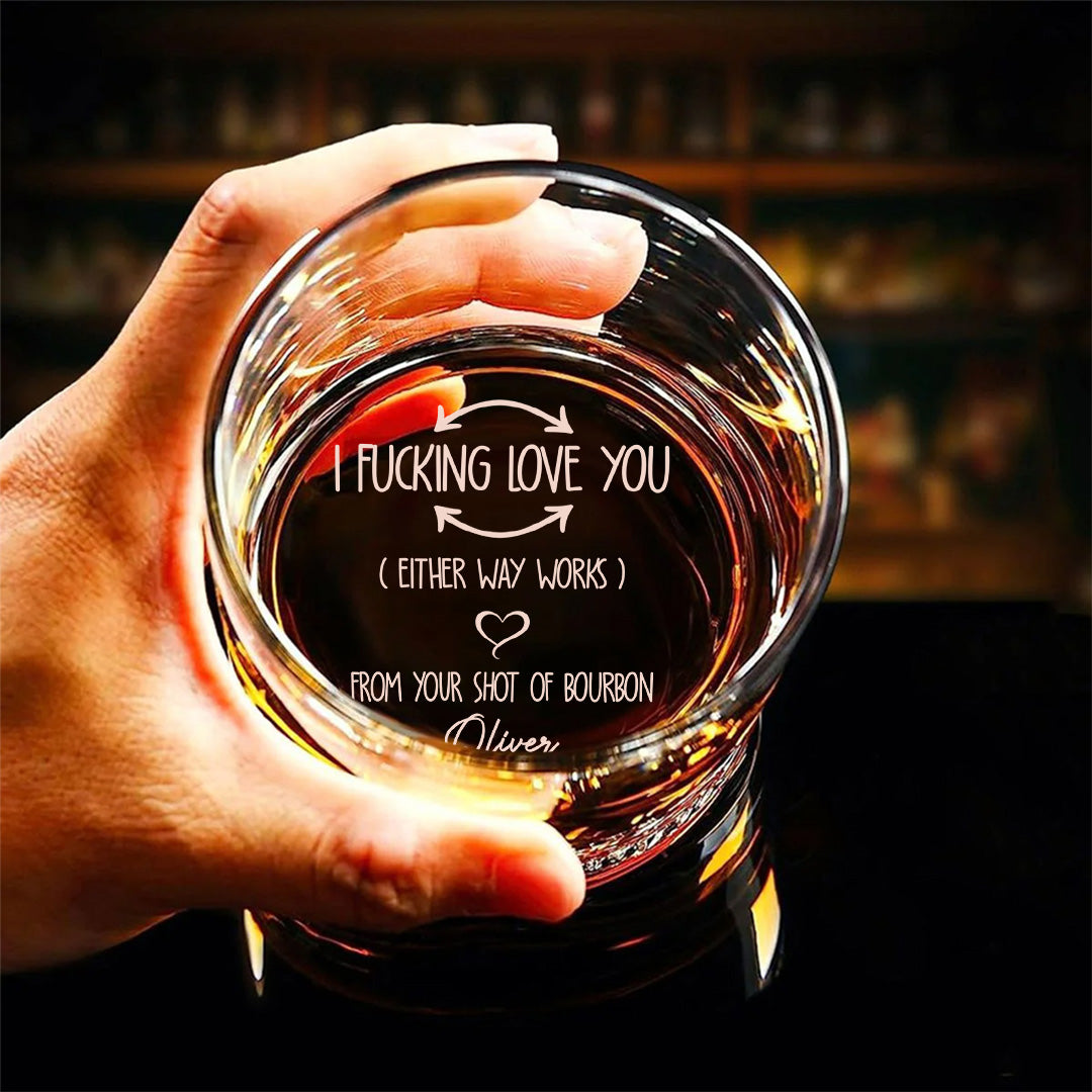 PWG04 I F-king Love You - Personalized Engraved Whiskey Glass