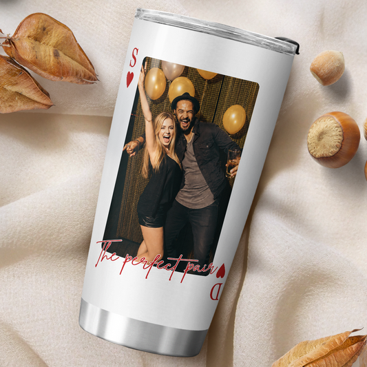 VPST63 King & Queen Of Heart Playcard - Personalized Custom Tumbler