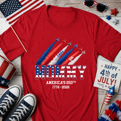 VPST29 American Flag 250th Anniversary Mama - Personalized T-shirt Hoodie