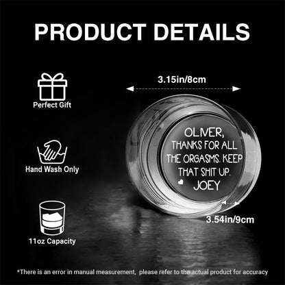 PWG01 Thanks For All - Personalized Engraved Whiskey Glass