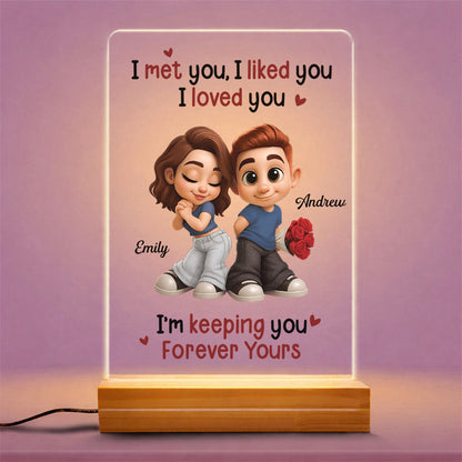 PNL03 I Met You I Liked You I Love You - Personalized Night Light