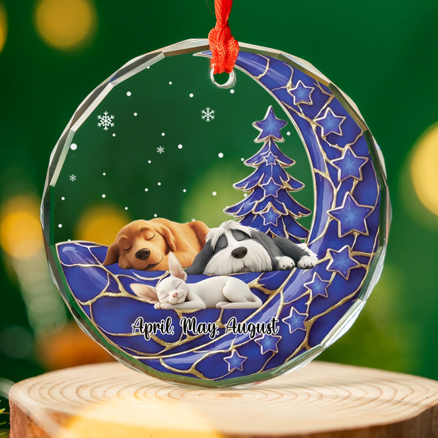 PSTG10 Always Beside You  - Personalized Glass Ornament