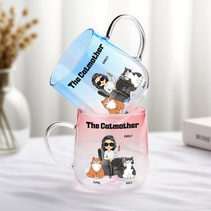 PGGM01 The Catmother - Personalized Custom Gradient Glass Mug