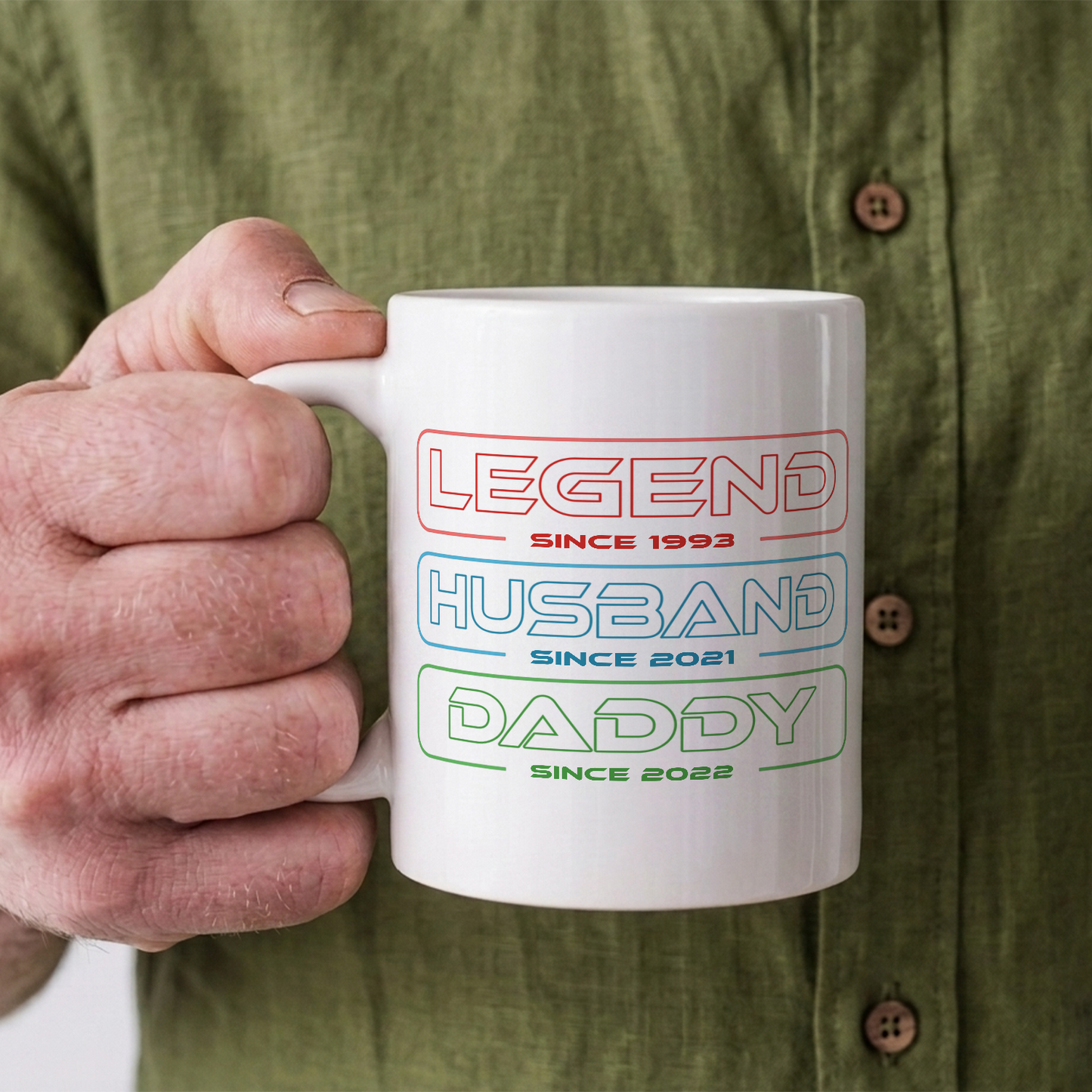 VPST16 Legend Husband Dad Grandpa  - Personalized White Accent Mug