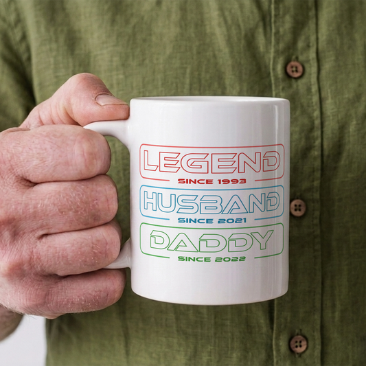 VPST16 Legend Husband Dad Grandpa  - Personalized White Accent Mug