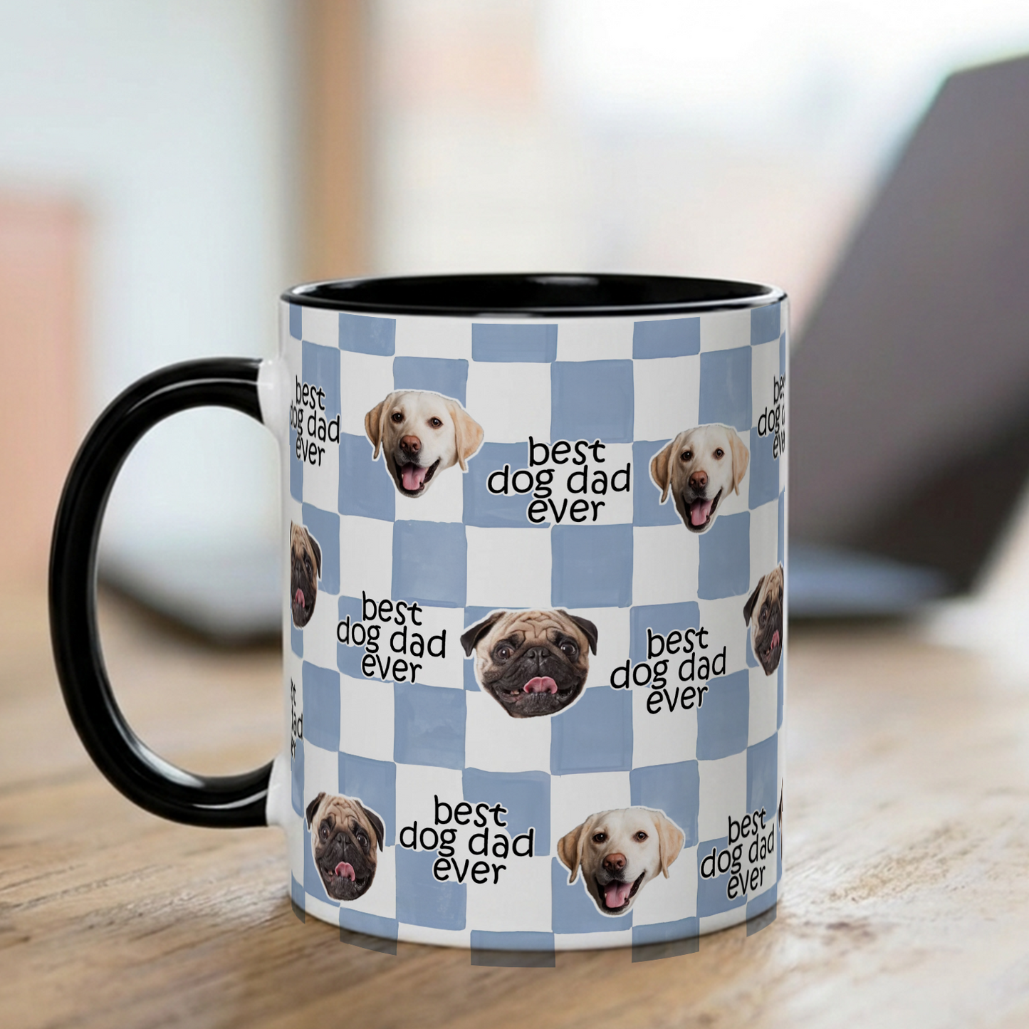VPST40 Photo Upload Best Dog Dad Mom Ever - Personalized White Mug Accent Mug