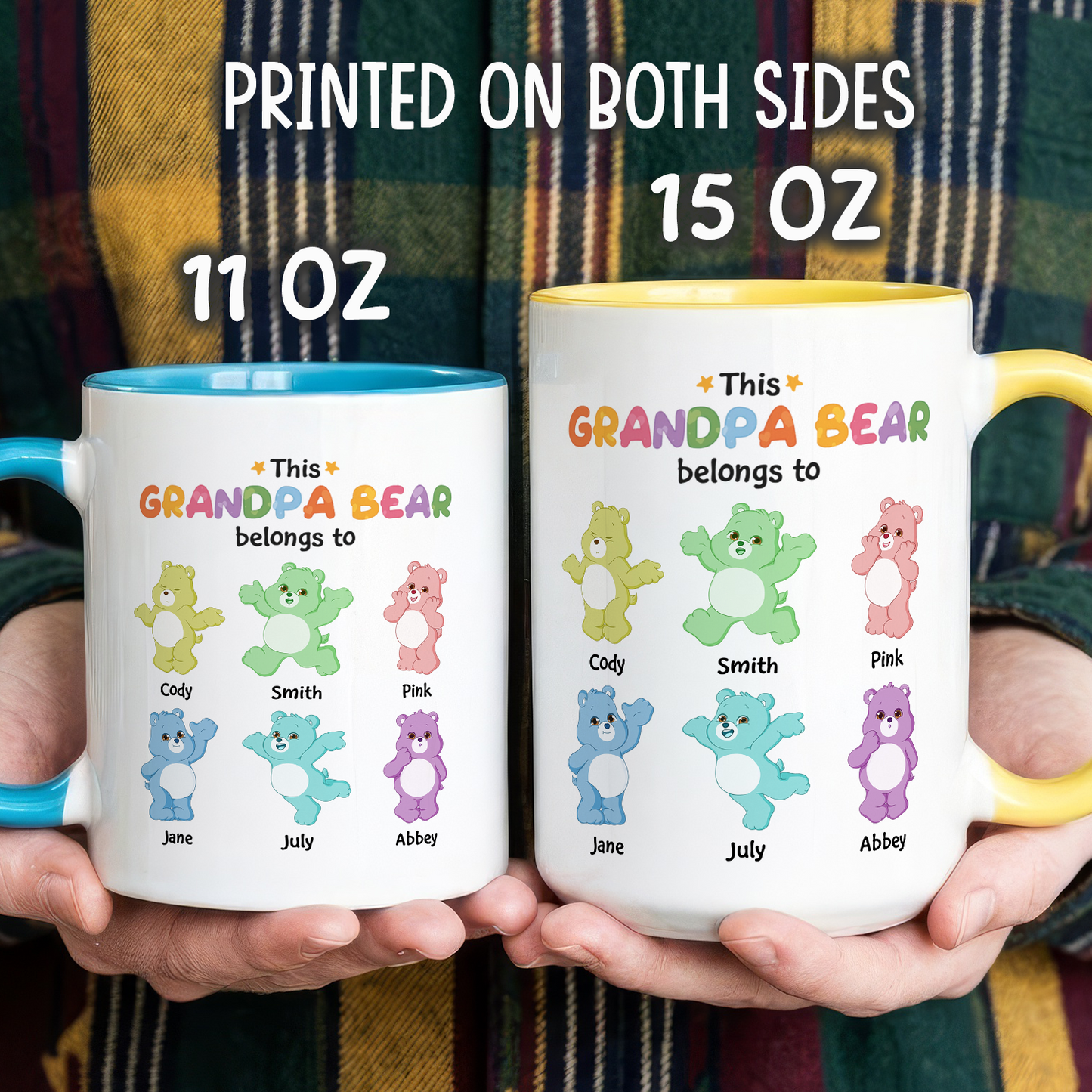 VPST02 This Mama/Papa Bear Belongs To - Personalized White Mug Accent Mug