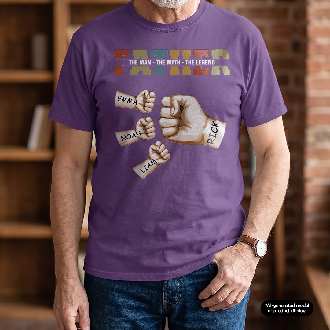 MPST02 Dad The Man The Myth The Legend - Personalized T-shirt Hoodie