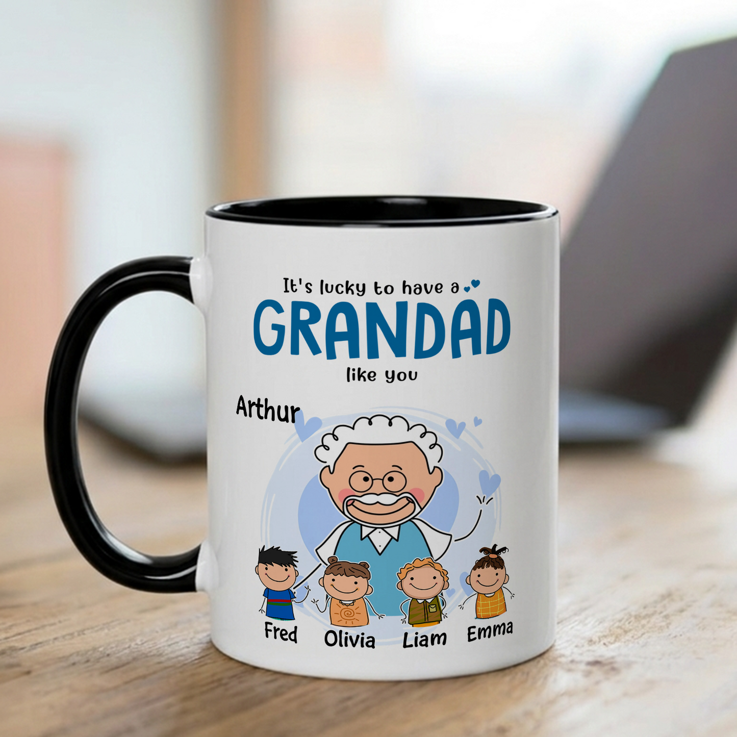 VPST03 It's Lucky To Have A Grandma/Grandpa Like You - Personalized White Mug Accent Mug